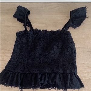 Black eyelet top